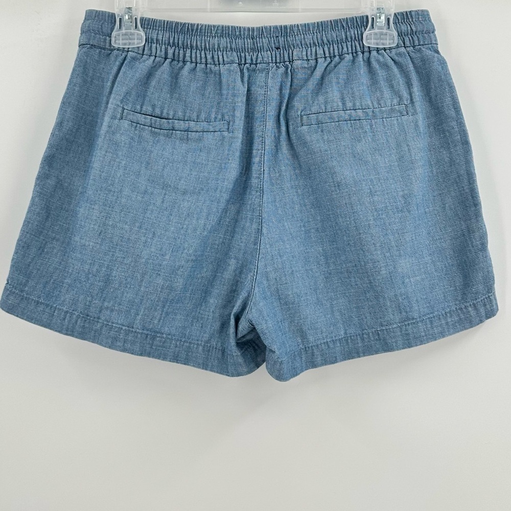 J.crew Factory Blue Chambray Cotton Elastic Waist/Drawstring Shorts Size XS - Picture 2 of 12